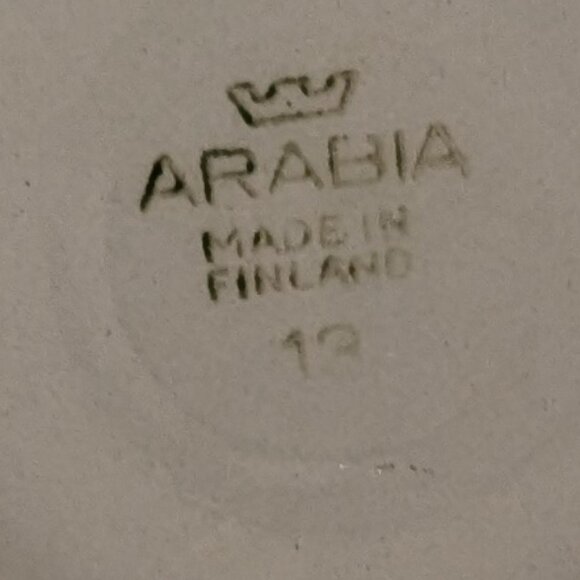 Vintage Handpainted Arabia Finland Windflower Teacup and Saucer with Flaw - Picture 7 of 13